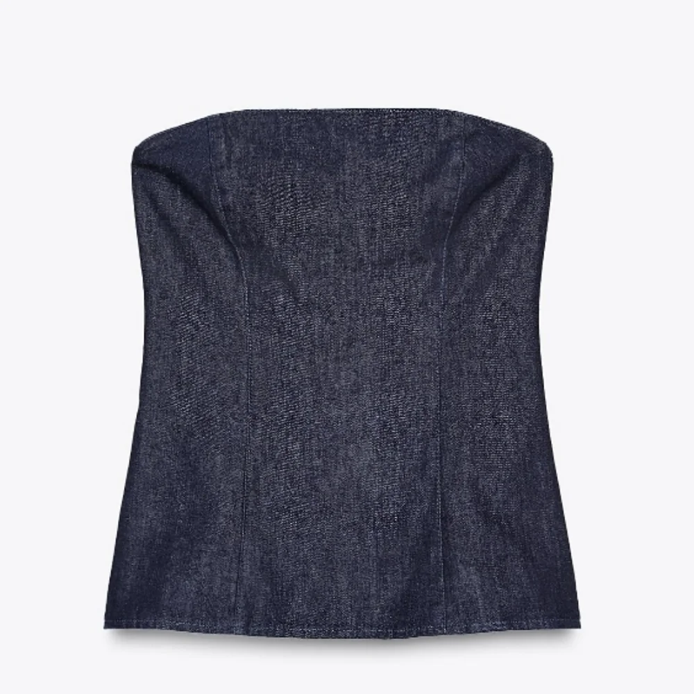 ZARA SET 2pc DENIM BALLOON PANTS and Top DARK BLUE SIZE M